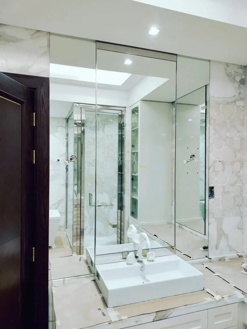 Bathroom glass work